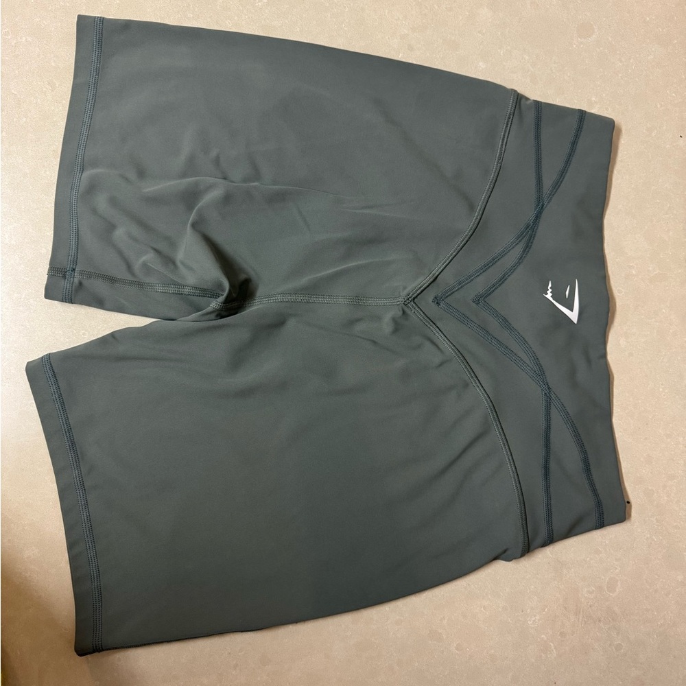 Gym Shark Greenish Gray Athletic Shorts